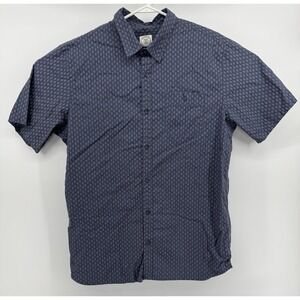 Voyager Shirt Men's Short Sleeve Button Down Pockets Blue Classic Fit Size XL